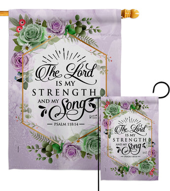 The Lord Is My Stength - Faith Religious Inspirational Vertical Impressions Decorative Flags HG130347 Made In USA