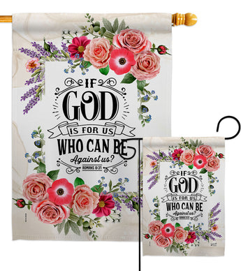If God Is For Us - Faith Religious Inspirational Vertical Impressions Decorative Flags HG130348 Made In USA