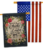 Give Thanks To The Lord - Faith Religious Inspirational Vertical Impressions Decorative Flags HG130340 Made In USA