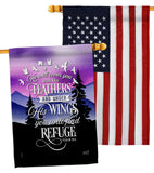 He Will Cover You With His Feather - Faith Religious Inspirational Vertical Impressions Decorative Flags HG130341 Made In USA