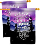 He Will Cover You With His Feather - Faith Religious Inspirational Vertical Impressions Decorative Flags HG130341 Made In USA