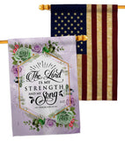 The Lord Is My Stength - Faith Religious Inspirational Vertical Impressions Decorative Flags HG130347 Made In USA