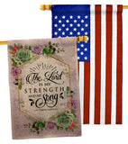 The Lord Is My Stength - Faith Religious Inspirational Vertical Impressions Decorative Flags HG130347 Made In USA