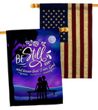 Be Still - Faith Religious Inspirational Vertical Impressions Decorative Flags HG130349 Made In USA