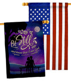 Be Still - Faith Religious Inspirational Vertical Impressions Decorative Flags HG130349 Made In USA