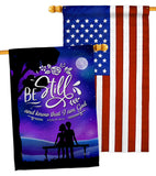 Be Still - Faith Religious Inspirational Vertical Impressions Decorative Flags HG130349 Made In USA