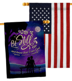 Be Still - Faith Religious Inspirational Vertical Impressions Decorative Flags HG130349 Made In USA