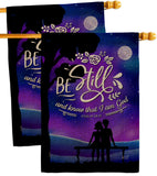 Be Still - Faith Religious Inspirational Vertical Impressions Decorative Flags HG130349 Made In USA