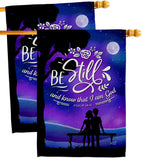 Be Still - Faith Religious Inspirational Vertical Impressions Decorative Flags HG130349 Made In USA