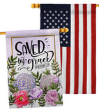 Saved By Grace - Faith Religious Inspirational Vertical Impressions Decorative Flags HG130350 Made In USA