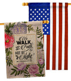 Walk By Faith - Faith Religious Inspirational Vertical Impressions Decorative Flags HG130351 Made In USA