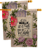 Walk By Faith - Faith Religious Inspirational Vertical Impressions Decorative Flags HG130351 Made In USA