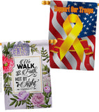 Walk By Faith - Faith Religious Inspirational Vertical Impressions Decorative Flags HG130351 Made In USA