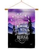 He Will Cover You With His Feather - Faith Religious Inspirational Vertical Impressions Decorative Flags HG130341 Made In USA