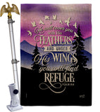 He Will Cover You With His Feather - Faith Religious Inspirational Vertical Impressions Decorative Flags HG130341 Made In USA