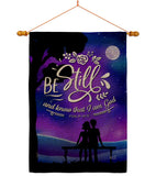Be Still - Faith Religious Inspirational Vertical Impressions Decorative Flags HG130349 Made In USA