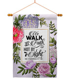 Walk By Faith - Faith Religious Inspirational Vertical Impressions Decorative Flags HG130351 Made In USA