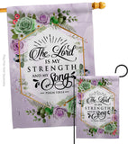 The Lord Is My Stength - Faith Religious Inspirational Vertical Impressions Decorative Flags HG130347 Made In USA