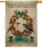 Bienvenidos a Nuestro Nido - Birds Nature Vertical Impressions Decorative Flags HG120023 Made In USA