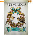 Bienvenidos a Nuestro Nido - Birds Nature Vertical Impressions Decorative Flags HG120023 Made In USA