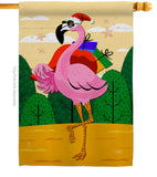 Cool Christmas Flamingo - Birds Nature Vertical Impressions Decorative Flags HG120059 Made In USA