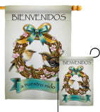 Bienvenidos a Nuestro Nido - Birds Nature Vertical Impressions Decorative Flags HG120023 Made In USA