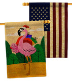 Cool Christmas Flamingo - Birds Nature Vertical Impressions Decorative Flags HG120059 Made In USA