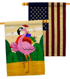 Cool Christmas Flamingo - Birds Nature Vertical Impressions Decorative Flags HG120059 Made In USA