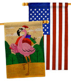 Cool Christmas Flamingo - Birds Nature Vertical Impressions Decorative Flags HG120059 Made In USA