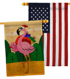 Cool Christmas Flamingo - Birds Nature Vertical Impressions Decorative Flags HG120059 Made In USA