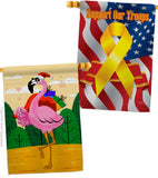 Cool Christmas Flamingo - Birds Nature Vertical Impressions Decorative Flags HG120059 Made In USA