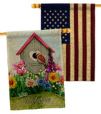 Spring Birdhouse - Birds Nature Vertical Impressions Decorative Flags HG130379 Made In USA