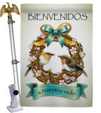 Bienvenidos a Nuestro Nido - Birds Nature Vertical Impressions Decorative Flags HG120023 Made In USA