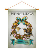 Bienvenidos a Nuestro Nido - Birds Nature Vertical Impressions Decorative Flags HG120023 Made In USA