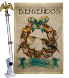 Bienvenidos a Nuestro Nido - Birds Nature Vertical Impressions Decorative Flags HG120023 Made In USA