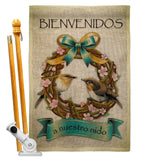 Bienvenidos a Nuestro Nido - Birds Nature Vertical Impressions Decorative Flags HG120023 Made In USA