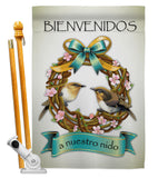 Bienvenidos a Nuestro Nido - Birds Nature Vertical Impressions Decorative Flags HG120023 Made In USA