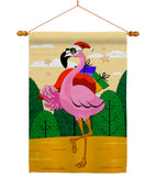 Cool Christmas Flamingo - Birds Nature Vertical Impressions Decorative Flags HG120059 Made In USA