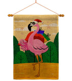 Cool Christmas Flamingo - Birds Nature Vertical Impressions Decorative Flags HG120059 Made In USA