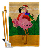 Cool Christmas Flamingo - Birds Nature Vertical Impressions Decorative Flags HG120059 Made In USA