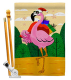 Cool Christmas Flamingo - Birds Nature Vertical Impressions Decorative Flags HG120059 Made In USA