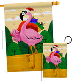 Cool Christmas Flamingo - Birds Nature Vertical Impressions Decorative Flags HG120059 Made In USA