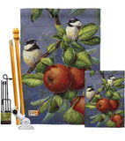 Chickadees & Apples - Birds Garden Friends Vertical Impressions Decorative Flags HG105034 Made In USA