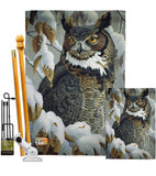 Great Horned Owl - Birds Garden Friends Vertical Impressions Decorative Flags HG105042 Made In USA