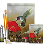 Ruby Hummingbird - Birds Garden Friends Vertical Impressions Decorative Flags HG105050 Made In USA