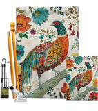 Suzani Peacock - Birds Garden Friends Vertical Impressions Decorative Flags HG105056 Made In USA