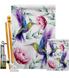 Hummingbirds In Flight - Birds Garden Friends Vertical Impressions Decorative Flags HG105068 Made In USA