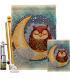 Midnight Owl - Birds Garden Friends Vertical Impressions Decorative Flags HG137356 Made In USA