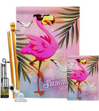 Summer Flamingo - Birds Garden Friends Vertical Impressions Decorative Flags HG137513 Made In USA