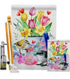 Spring Birdie - Birds Garden Friends Vertical Impressions Decorative Flags HG137572 Made In USA